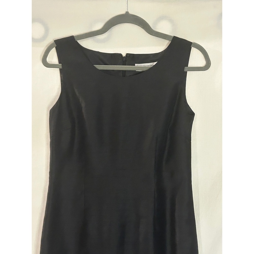 Suit Studio Black Sleeveless Sheath Dress Round Neck Professional Midi Size 6